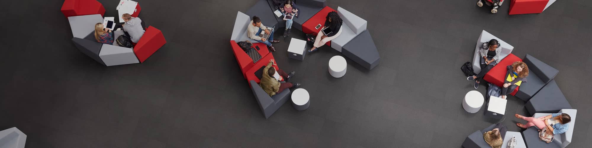 Student common area flooring and seating